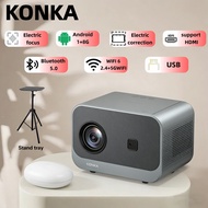KONKA Projector Portable 4k【MY Stock】Electric Focus 1080P Full HD Wifi Bluetooth Smart Home Theater 