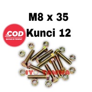 Bolts and nuts M8x35 key 12 (10 pcs) M8 bolt M8 nut Bolt nut