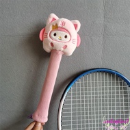 VALENTINE1 Cartoon Badminton Racket Protector, Elastic Kt Cat Badminton Racket Handle Cover, Non Slip Cute Drawstring Badminton Racket Grip Cover Badminton Decorative