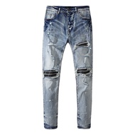 HOT14★AMIRI patchwork ripped patch distressed washed jeans