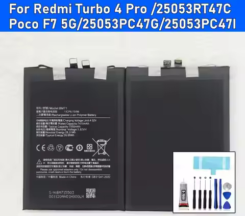 100% New High Quality BM71 Battery For XIAOMI REDMI Turbo 4 Pro/25053RT47C/POCO F7 5G Replacement Ba