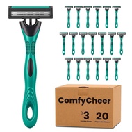 20 Pieces Set Men's Disposable Razor, 3 Blades Razor, Stainless Steel Blades, Large Supply