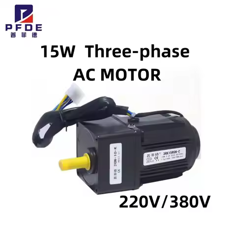 15W Three-phase AC Reversible Gear 220V/380V Variable Speed Motor AC Gear Reducer Motor Geared Motor