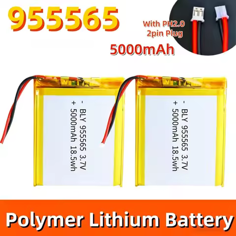 Real Capacity 3.7V 5000mAh 955565 Polymer Lithium Battery Lithium Ion Battery With PH2.0 2PIN Plug F