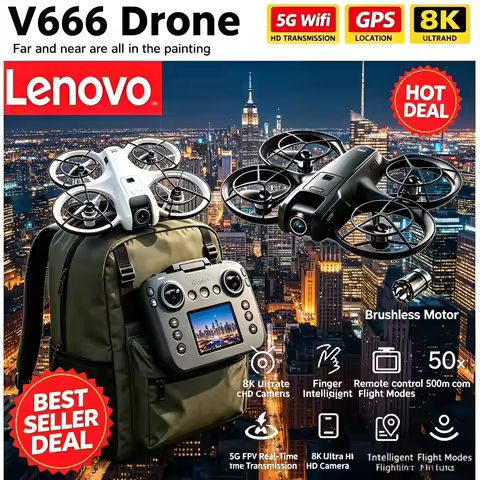 Lenovo V666 MINI Drone 8K WIFI 5G Professional Drone Obstacle Avoidance Brushless Altitude Headless 