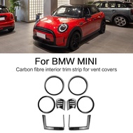 For BMW MINI Cooper F55 F56 F57 8PCS Air Vent Cover Carbon Fiber Interior Mouldings Auto Air Outlet 