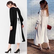 🎃日牌（黑/粉米）rope picnic 後拼色拼百褶 連身裙