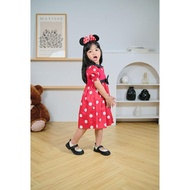 Ukd-23 La'Cute Minnie Mouse Dress Age 1-9 Years Birthday Party Dress Birthday Costume Free Headband 