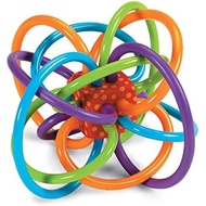 Manhattan Toy Winkel Rattle & Sensory Teether Toy, Blue/Green/Orange, 5 Inch x 4 Inch x 3.5 Inch