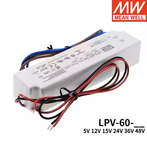 LPV-60 LPV-60-5 LPV-60-12 LPV-60-15 LPV-60-24 LPV-60-36 LPV-60-48 MEAN WELL 60W Single Output Switch