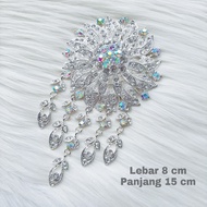 COD Bros Pengantin Jumbo Mewah Koleksi Bros Wedding Warna Silver