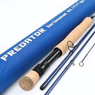 M MAXIMUMCATCH Maxcatch Predator Saltwater Fly Fishing Rod: 9ft, 4-Piece, 8/9/10/12 Weight (Predator