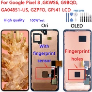 For Google Pixel 8 ,GKWS6, G9BQD, GA04851-US, GZPFO, GPJ41 LCD Display Touch Screen Digitizer Glass 