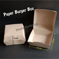 Paper Burger Box- Disposable Paper Burger size Food Box (50pcs±)-  Kotak Burger Kertas