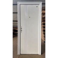 PINTU UTAMA 1 SET DAUN PINTU + KUSEN + KUNCI + HANDLE + ENGSEL BAHAN BAJA TAHAN API KUALITAS INTERNA
