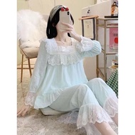 Return Rate 0.3%✅ Princess Style Pajamas Women Spring Autumn Style Pure Cotton Long-Sleeved Palace F