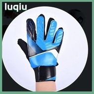 ผู้รักษาประตูทนต่อการสึกหรอ LUQIU ถุงมือป้องกันนิ้วมือกันลื่นถุงมือฟุตบอลกันน้ำถุงมือเล่นฟุตบอลเด็ก