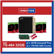 Qnap TS-464 32GB (4 X 30TB) (4 X 28TB) (2 X 24TB) (4 X 20TB) (4 X 16TB) (4 X 12TB) (4 x 10TB) Nas En