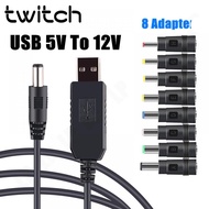 Twitch USB Cable Boost Line DC 5V To DC 12V / 9V WiFi to Powerbank Cable USB Converter Step-up Cord for WIFI Router/Camera