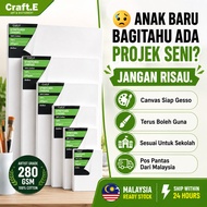 Craft.E Stretched Canvas 15mm 280gsm Artist Grade Gesso Primed Ready Made Canvas Oil Painting Acryli
