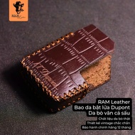 Dupont RAM Leather Crocodile Cowhide Leather Lighter Case – Handmade Sewing – Lighter Protection