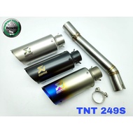 Exhaust Benelli TNT249S 2020 Slip On Piping Muffler Stainless Steel Akrapovic Short Titanium Black R