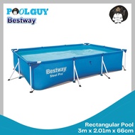 Bestway Rectangular Frame Swimming Pool, Steel Pro,     3.00 m x 2.01 m x 66 cm (9.10 ft x 6.7 ft x 