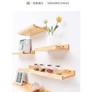 J64PWholesale Punch-Free Solid Wood Wall-Mounted Shelf Wall-Mounted Bookshelf Living Room Decorative Shelf Wall-Mounted