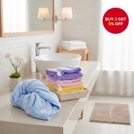 Euro American Super Soft Coral Fleece Fast Absorbing Drying Bag, Hair Towel, Shower Hat