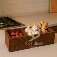 SidsWood [R3S] Rak Kayu Jati Belanda 3 Sekat Serbaguna untuk Amenities Bumbu Alat Tulis dan lain-lai