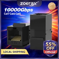 ZoeRax RJ45 Shielded Keystone Coupler Cat7 Cat6A Cat6 Cat5e | 8P8C Jack to Jack LAN Connector 10Gbps