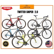 Original Twitter Sniper 2.0 Carbon Road Bike 22 Speed Light Weight Road Bicycle Retrospec Basikal Pre Order