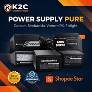 PSU Power Supply PURE 500W 550W CORSAIR SIMBADAA ACBEL ENLIGHT Safe with Warranty for Computers