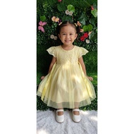 Butter yellow girls' dress, children's party dress, pastel yellow children's birthday dress, tutu la