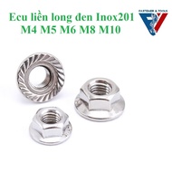 (INOX201) M4,M5, M6, M8,M10 Black long nuts, stainless steel rim ecu201 M4-M10