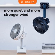 JISULIFE Portable Clip Fan Desk Table Baby Stroller Cot Crib USB Rechargeable Fans