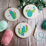 【DIY】俄羅斯刺繡. 可愛仙人掌材料包+教學影片