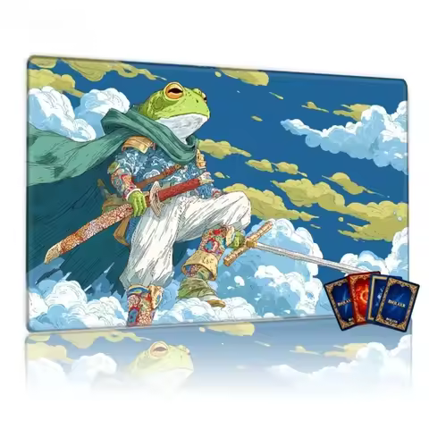 Rubber Non-Slip Dual-Blade Frog Knight TCG Playmat Celestial Clouds Stitched Edges Extended Gaming M