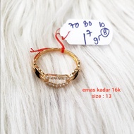 cincin fashion emas kadar 70% berat 1,7 gram size : 13