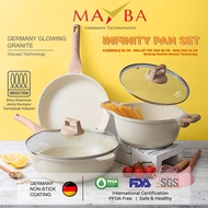 Mayba Ceramic Cookware Cassrole Wok Frypan Ceramics Marble Granite COating - Ceramic Pan Ceramic Pan