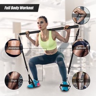 【Local Stock】Pilates Bar Stick Kit Crossfit Resistance Bands Trainer Yoga Pull Rods Pull Rope Portable Fitness exercise