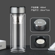 Glass Cup Customized logo Printing Lettering Double Layer Water Cup Printing Advertising Cup Opening