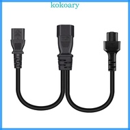 KOK IEC C14 Male Plug Extension Power Cable 3Pin Connector IEC320-C14 to IEC320-C13+C5 Converter Ada
