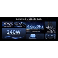 UGREEN 80150 USB3.2 240W TYPE C CABLE 4K 60HZ 1M