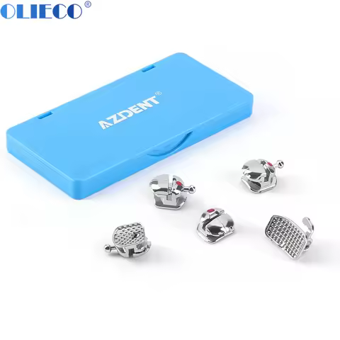 Azdent Dental Orthodontic Spherical Monoblock Self-Ligating Brackets ROTH/MBT 0.022 Hooks 345 With B