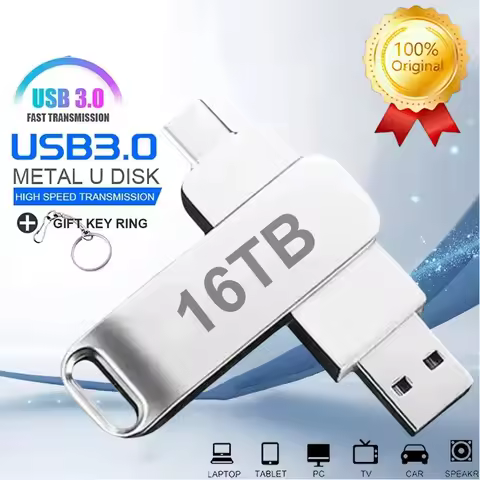 USB3.0 USB Flash Drive 1TB 2TB 16TB OTG Pen Drive High Speed Type-C Flash Disk Real Capacity Metal P