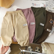Children's Pants Cargo All 4 Pockets Cuffed Legs Breathable Boys Pants Kids Pants
