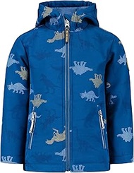 Boys' Softshell Jacket with All-Over Dinosaur Print, Demin Blue, One Size
