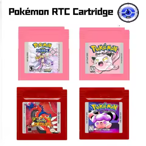 GBC RTC Pokémon Clock Game cartridge, Scarlet，Prism， Cubic Crystal , Digion crystal ,GBC Pokémon Ser