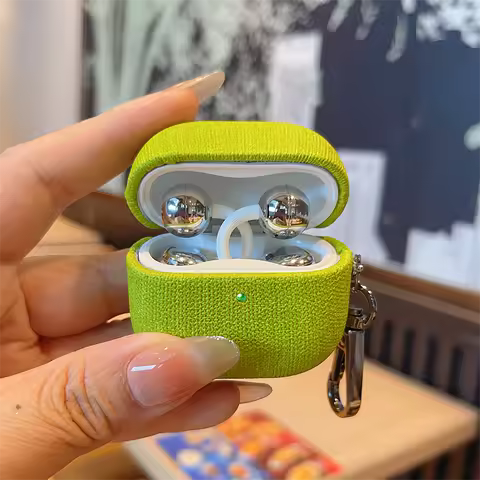 High-end Real Cloth Fabric Hard Cover for Huawei FreeClip 2 Carabiner Colorful All-inclusive Earphon